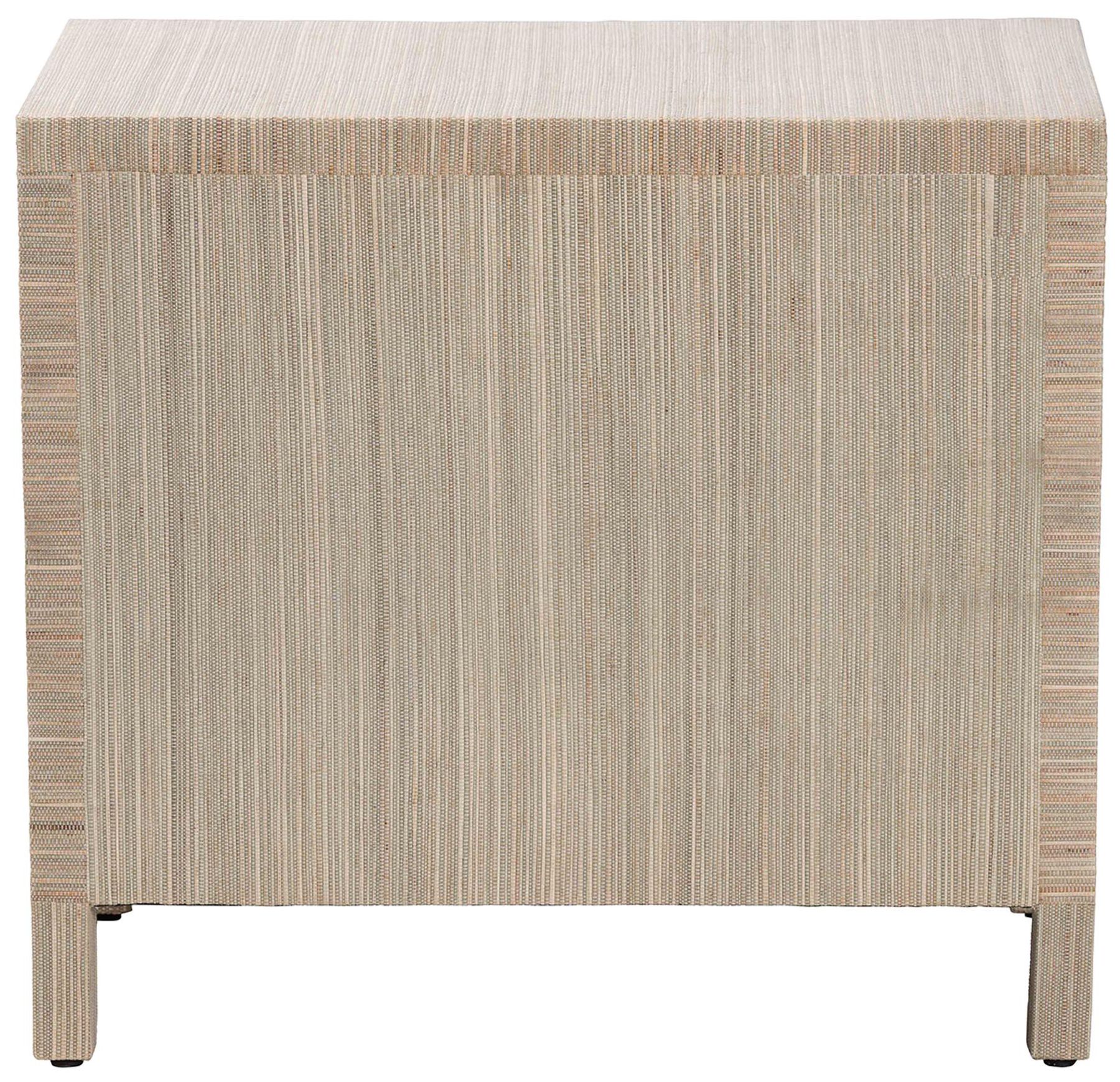 bali & pari Umika Grasscloth Nightstand - 3 Drawer Accent Chest