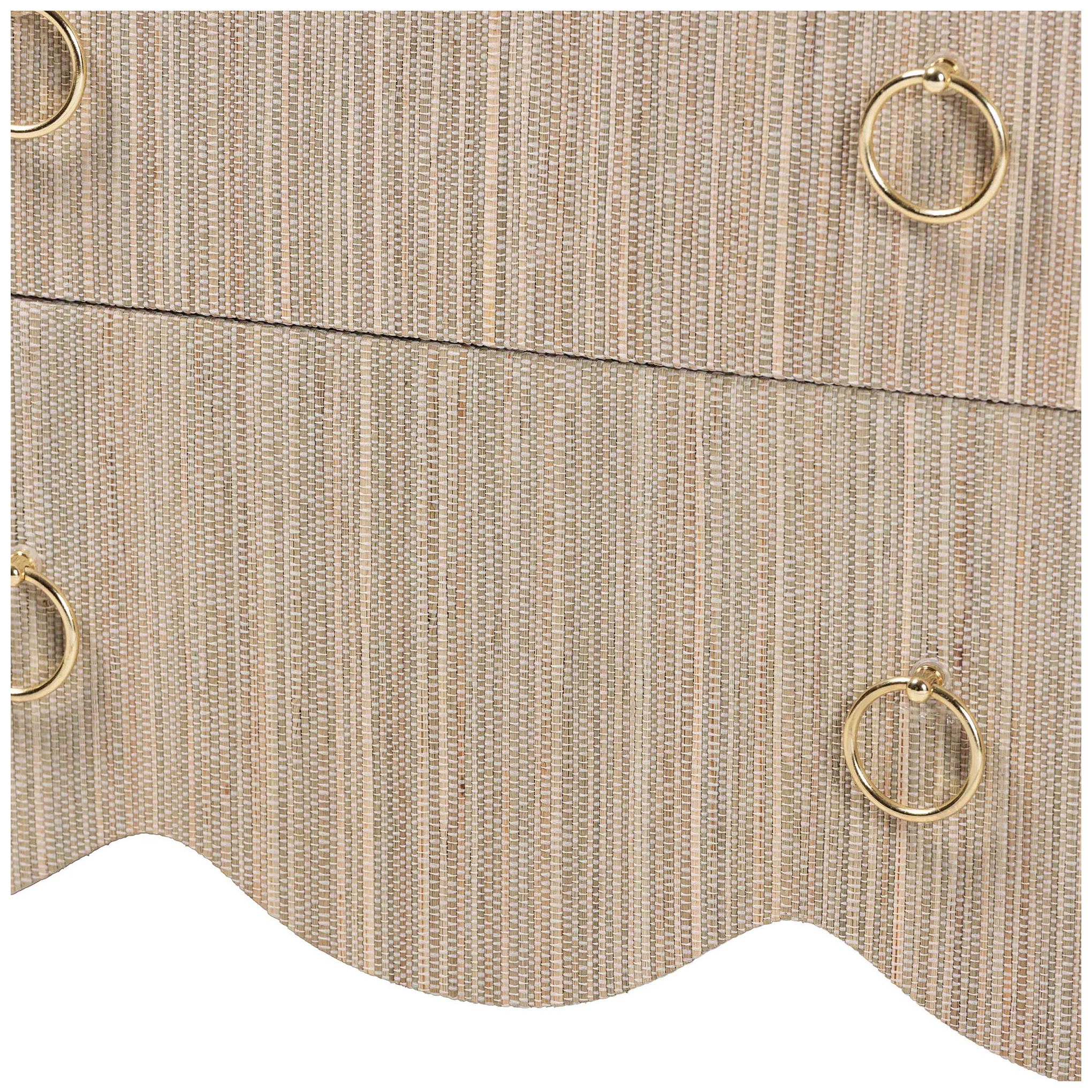 bali & pari Umika Grasscloth Nightstand - 3 Drawer Accent Chest