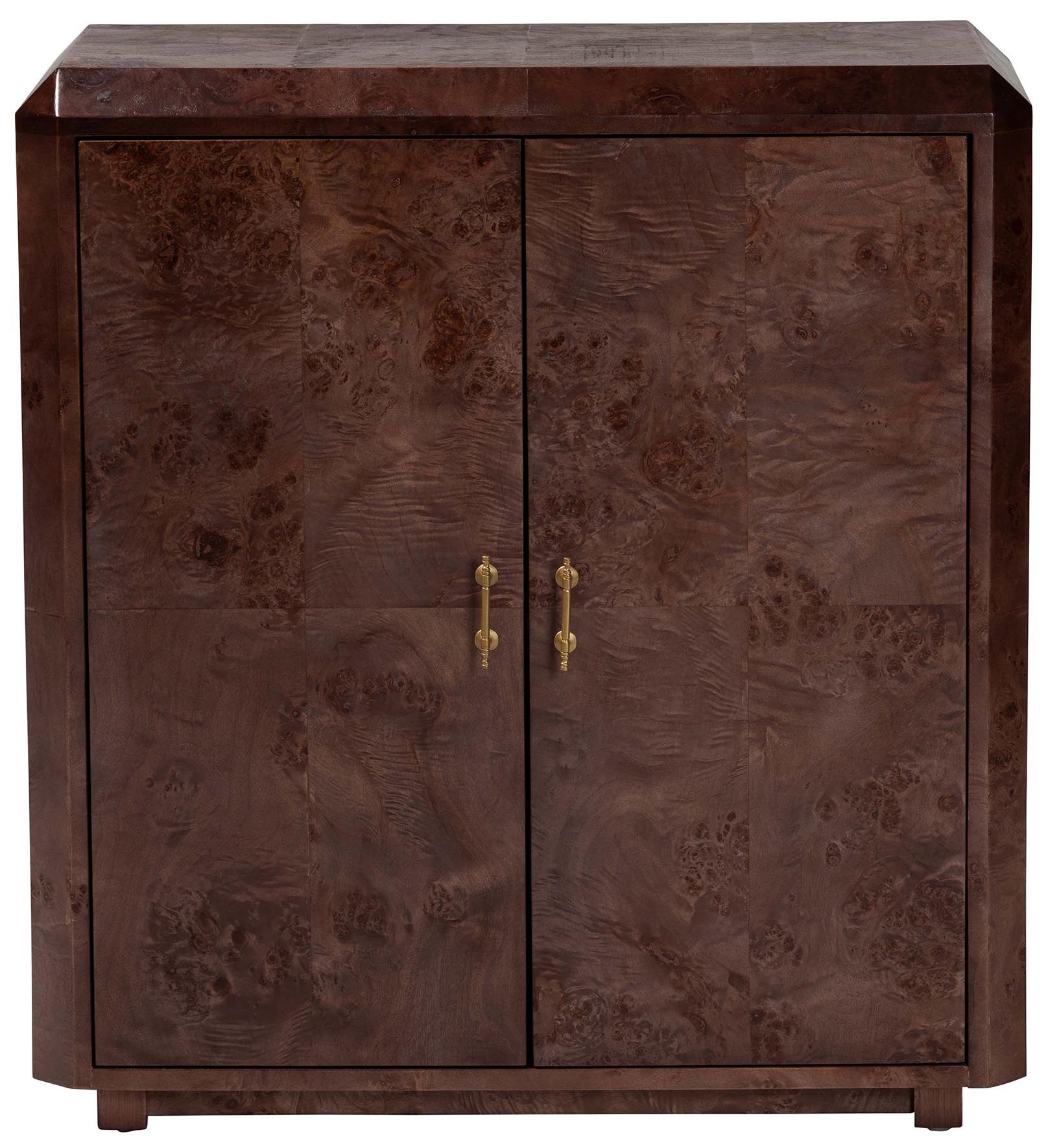 Image 4 bali & pari Valora Real Burl Wood Storage Cabinet in Dark Walnut Brown more views