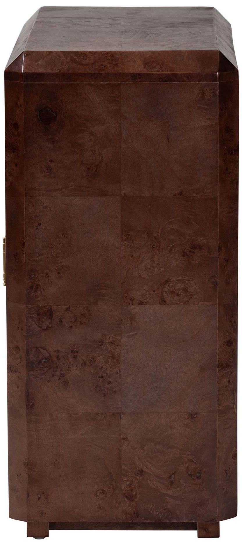 Image 5 bali & pari Valora Real Burl Wood Storage Cabinet in Dark Walnut Brown more views