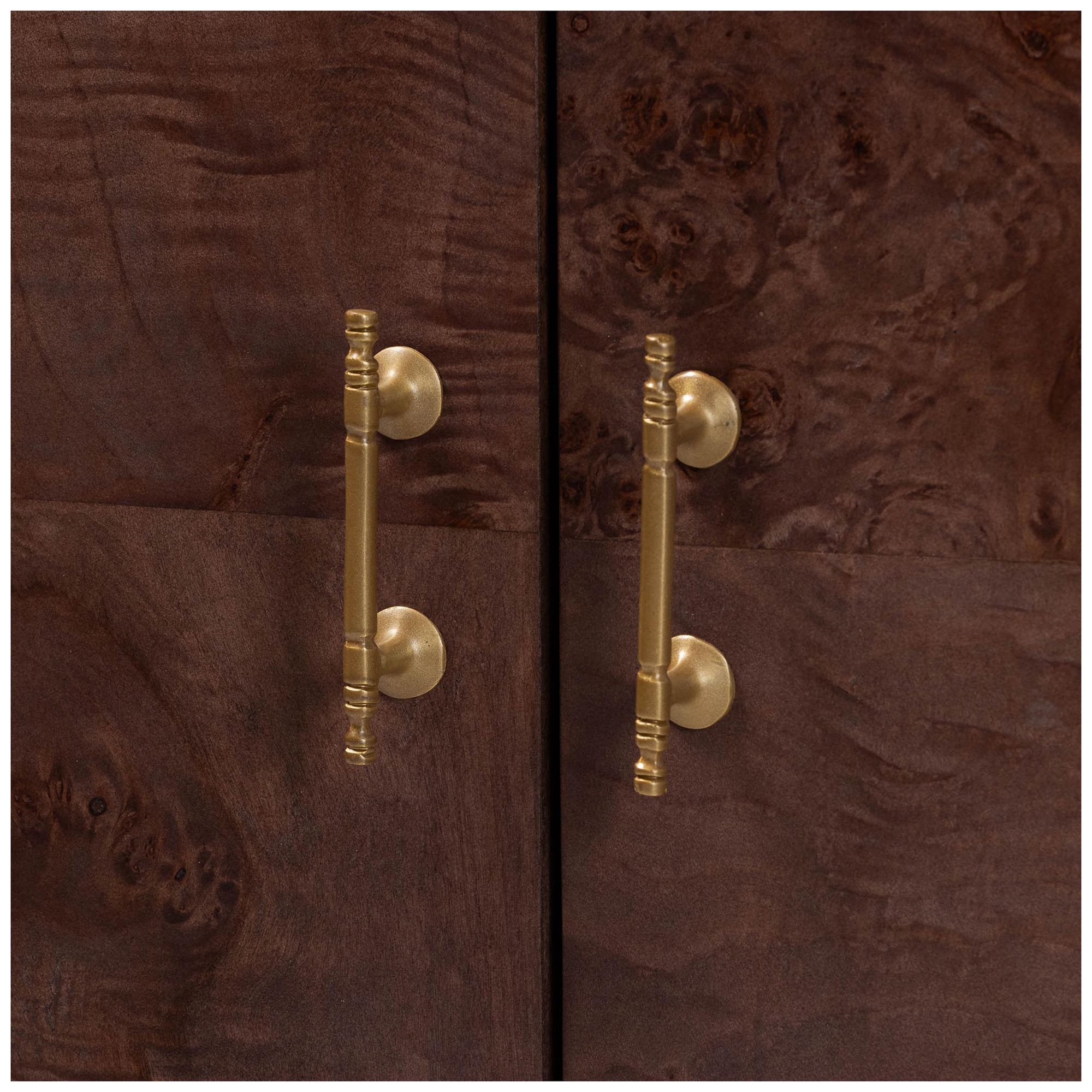 Image 6 bali & pari Valora Real Burl Wood Storage Cabinet in Dark Walnut Brown more views