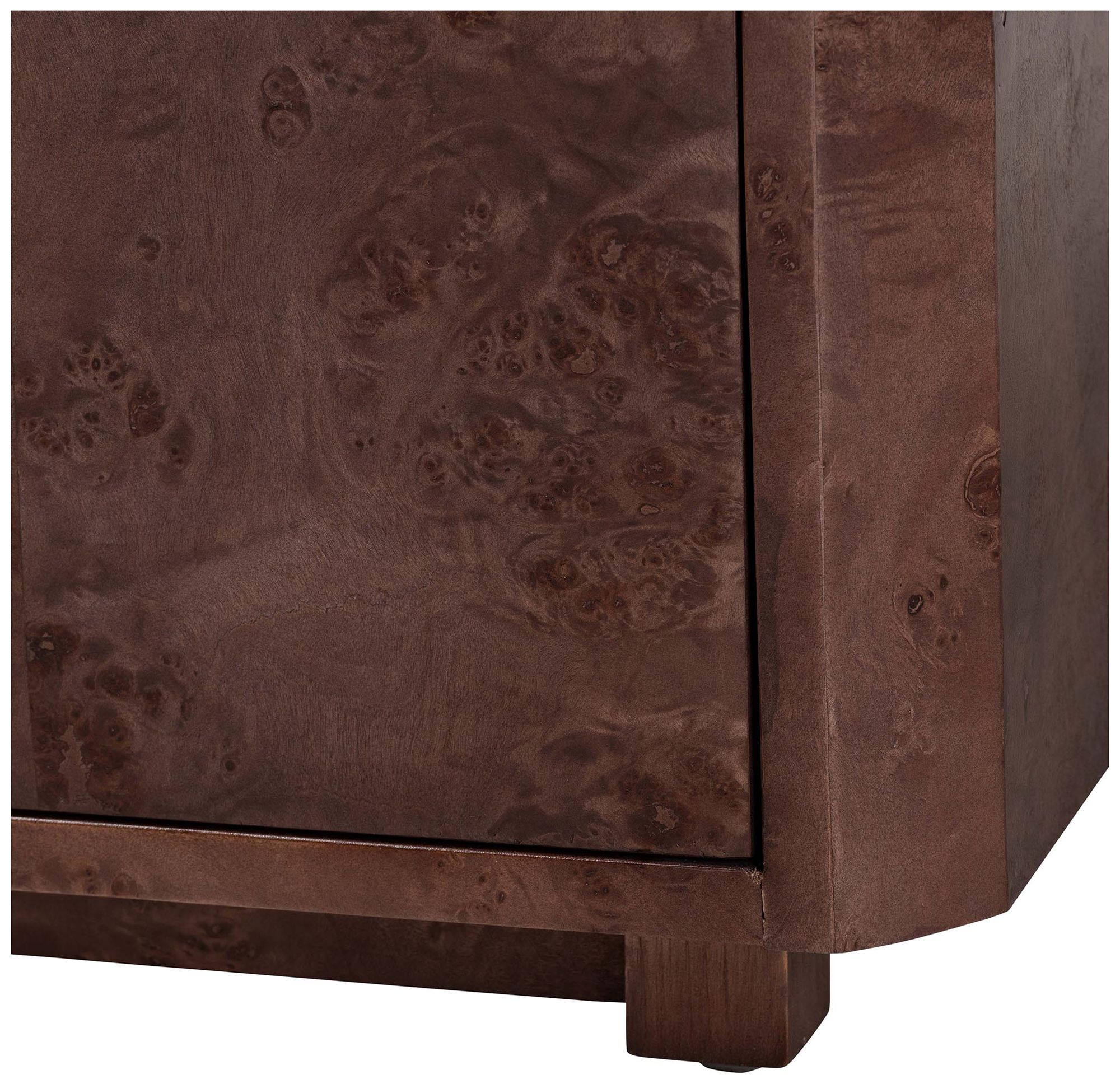 Image 7 bali & pari Valora Real Burl Wood Storage Cabinet in Dark Walnut Brown more views