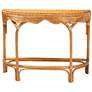 3_bali & pari Wakana Modern Bohemian Natural Brown Rattan Console Table more views