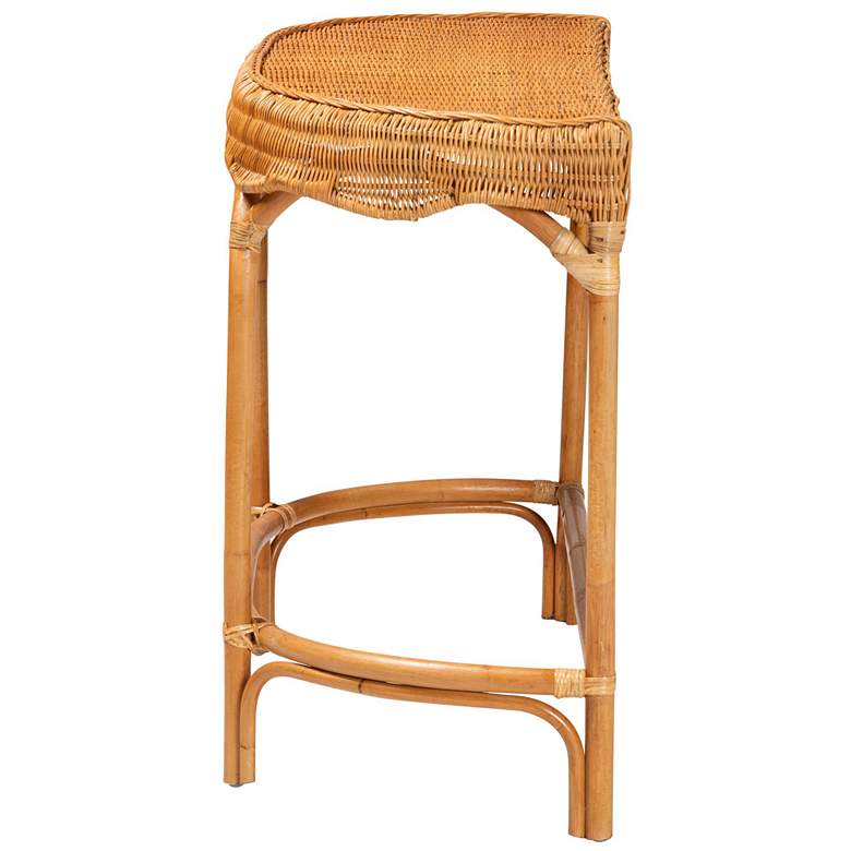 Image 4 bali & pari Wakana Modern Bohemian Natural Brown Rattan Console Table more views