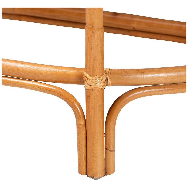 Image 6 bali & pari Wakana Modern Bohemian Natural Brown Rattan Console Table more views