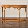 bali & pari Wakana Modern Bohemian Natural Brown Rattan Console Table