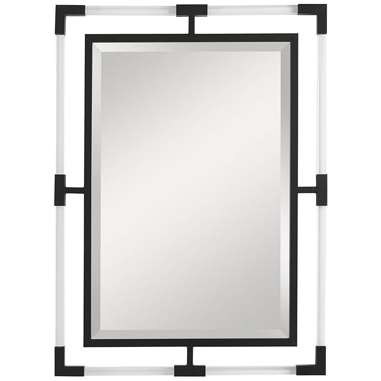 Image 2 Balkan Matte Black 28" x 38" Rectangular Wall Mirror