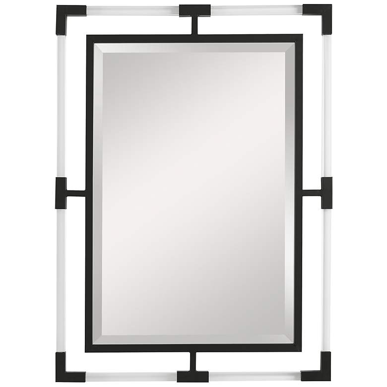 Image 2 Balkan Matte Black 28 inch x 38 inch Rectangular Wall Mirror