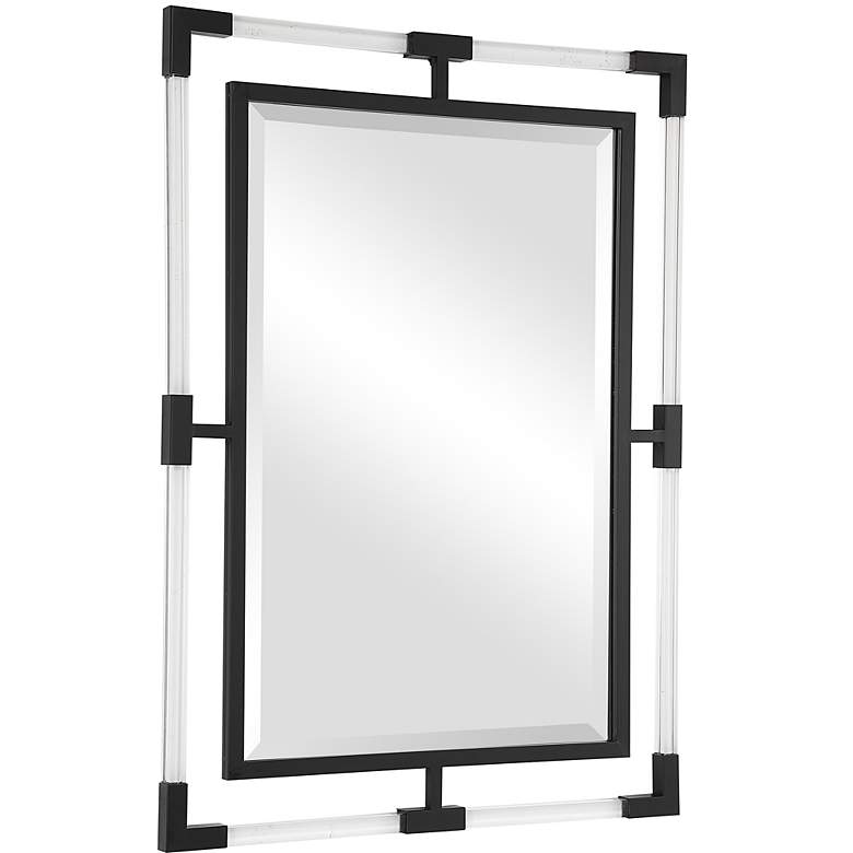 Image 3 Balkan Matte Black 28" x 38" Rectangular Wall Mirror more views