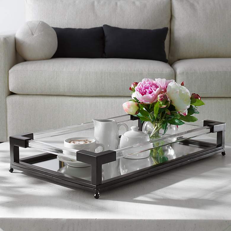 Image 1 Balkan Matte Black and Clear Acrylic Decorative Tray