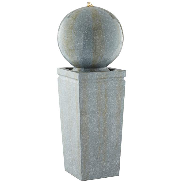 Image 2 Ball and Pillar 34 1/4" High LED Bubbler Fountain