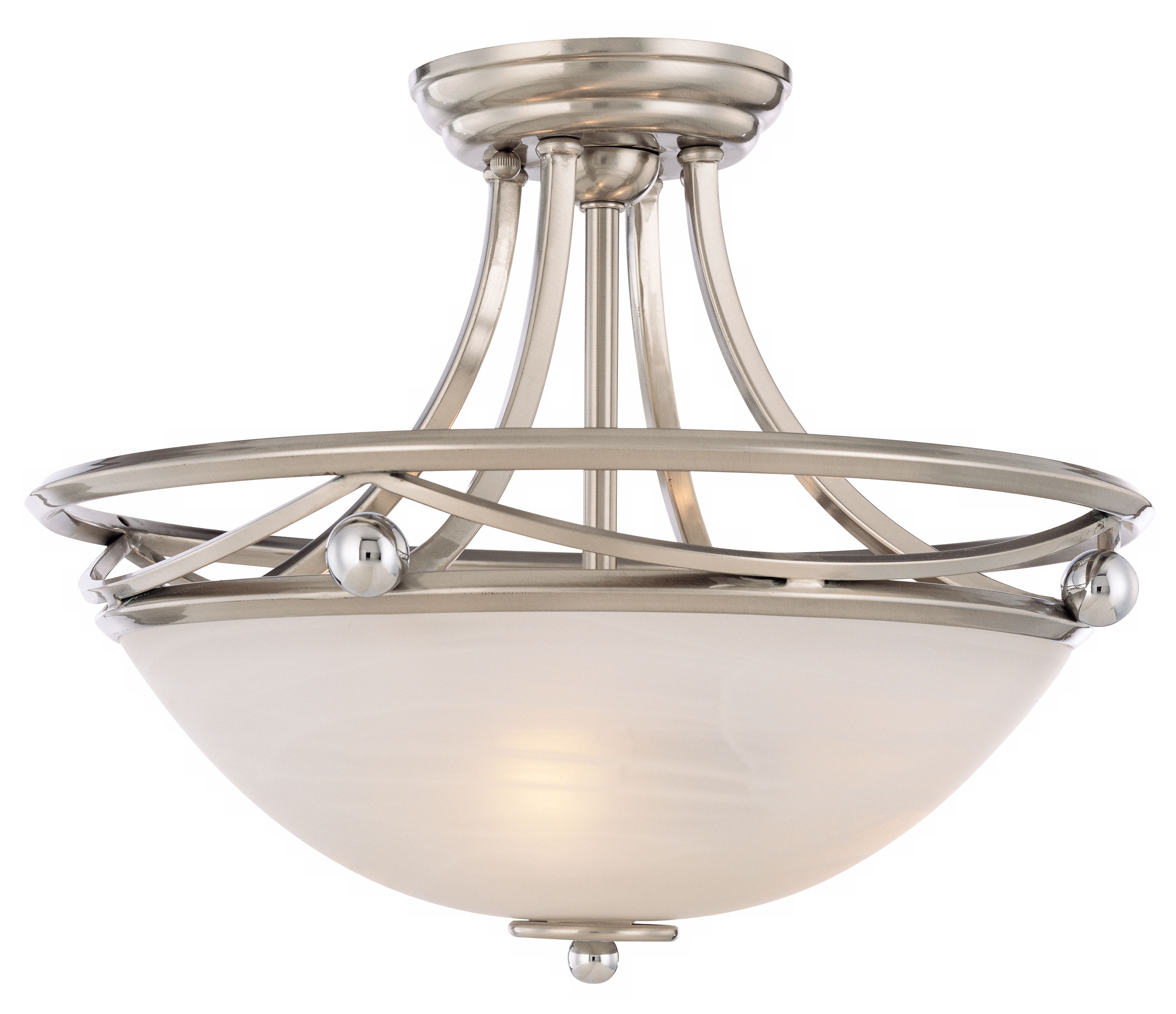 Ball and Wave Semi-Flushmount 16" Wide Ceiling Light Fixture