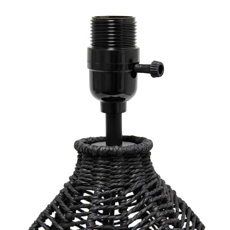 Image 4 Ballah Black Paper Rope Accent Bedside Table Lamp more views