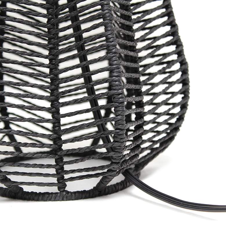 Image 6 Ballah Black Paper Rope Accent Bedside Table Lamp more views