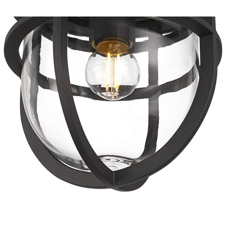 Image 3 Ballast 7 3/4" High Textured Black Outdoor Flush-Mount Ceiling Light more views