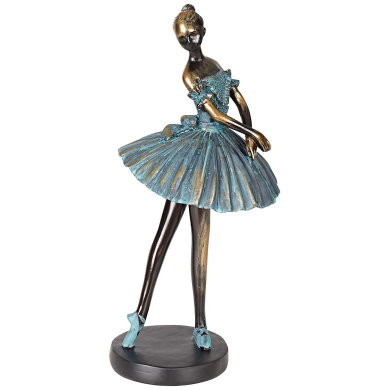 Image 2 Ballerina 12" High Verde Bronze Finish Decorative Dancer Sculpture