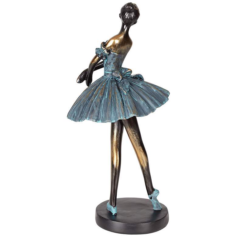 Image 4 Ballerina 12" High Verde Bronze Finish Decorative Dancer Sculpture more views