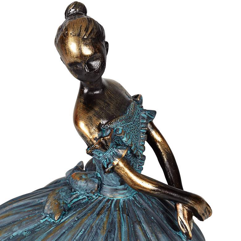 Image 5 Ballerina 12" High Verde Bronze Finish Decorative Dancer Sculpture more views