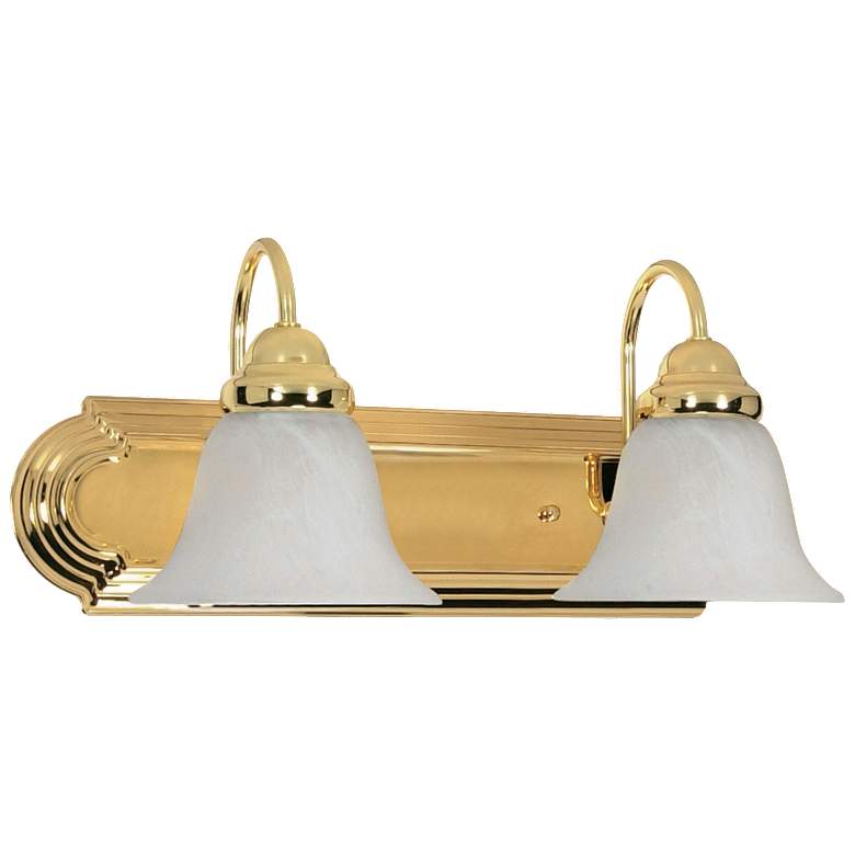 Image 1 Ballerina; 2 Light; 18 in.; Vanity with Alabaster Glass Bell Shades