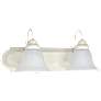 Ballerina; 2 Light; 18 in.; Vanity with Alabaster Glass Bell Shades