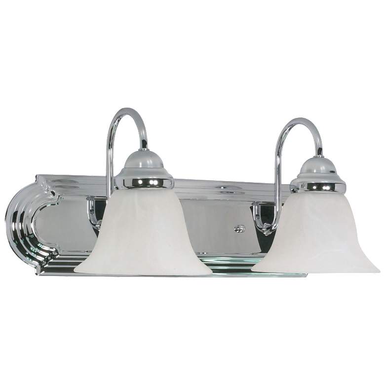 Image 1 Ballerina; 2 Light; 18 in.; Vanity with Alabaster Glass Bell Shades