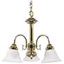 Ballerina; 3 Light; 20 in.; Chandelier with Alabaster Glass Bell Shades