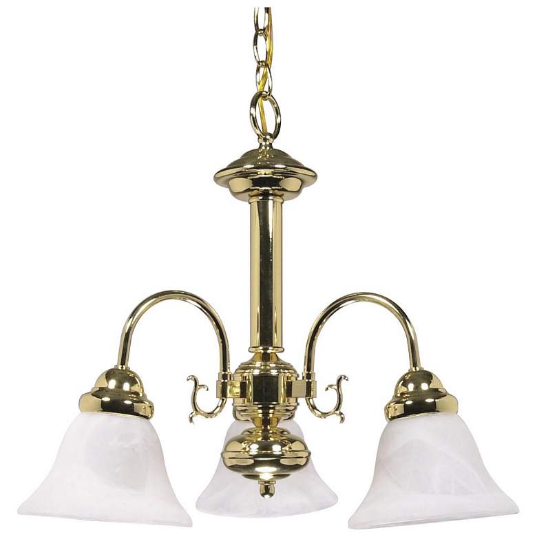 Image 1 Ballerina; 3 Light; 20 in.; Chandelier with Alabaster Glass Bell Shades