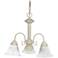 Ballerina; 3 Light; 20 in.; Chandelier with Alabaster Glass Bell Shades