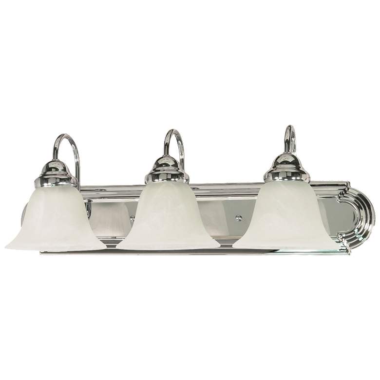 Image 1 Ballerina; 3 Light; 24 in.; Vanity with Alabaster Glass Bell Shades