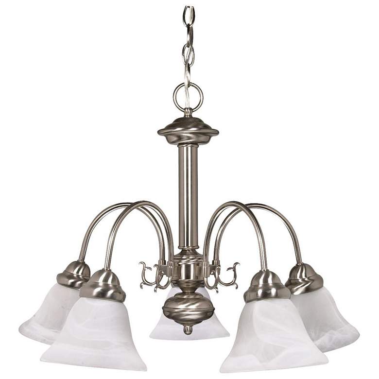 Image 1 Ballerina; 5 Light; 24 in.; Chandelier with Alabaster Glass Bell Shades
