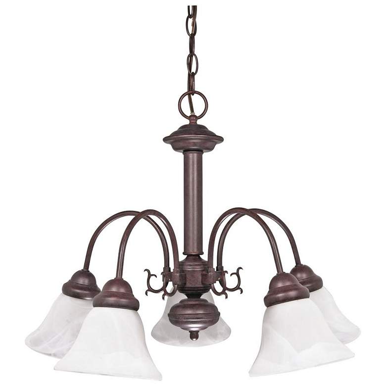 Image 1 Ballerina; 5 Light; 24 in.; Chandelier with Alabaster Glass Bell Shades