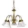 Ballerina; 5 Light; 24 in.; Chandelier with Alabaster Glass Bell Shades