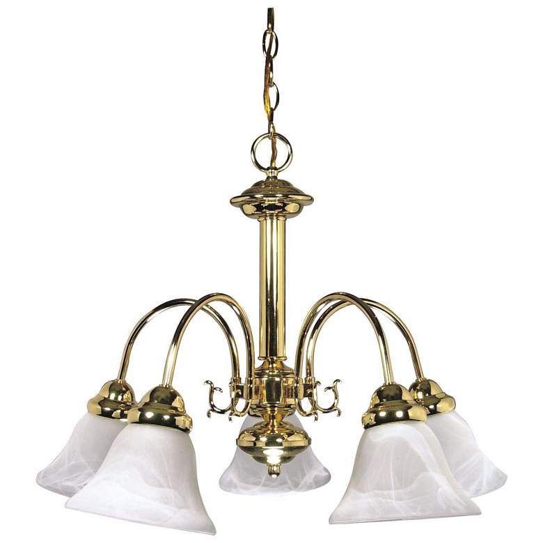 Image 1 Ballerina; 5 Light; 24 in.; Chandelier with Alabaster Glass Bell Shades