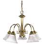 Ballerina; 5 Light; 24 in.; Chandelier with Alabaster Glass Bell Shades