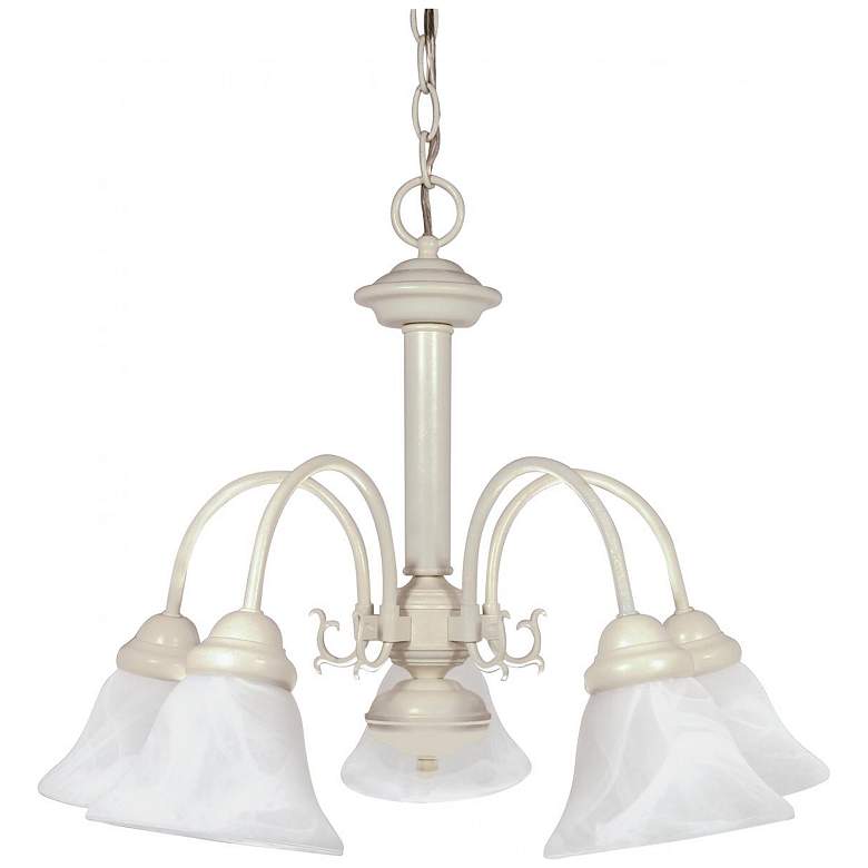 Image 1 Ballerina; 5 Light; 24 in.; Chandelier with Alabaster Glass Bell Shades