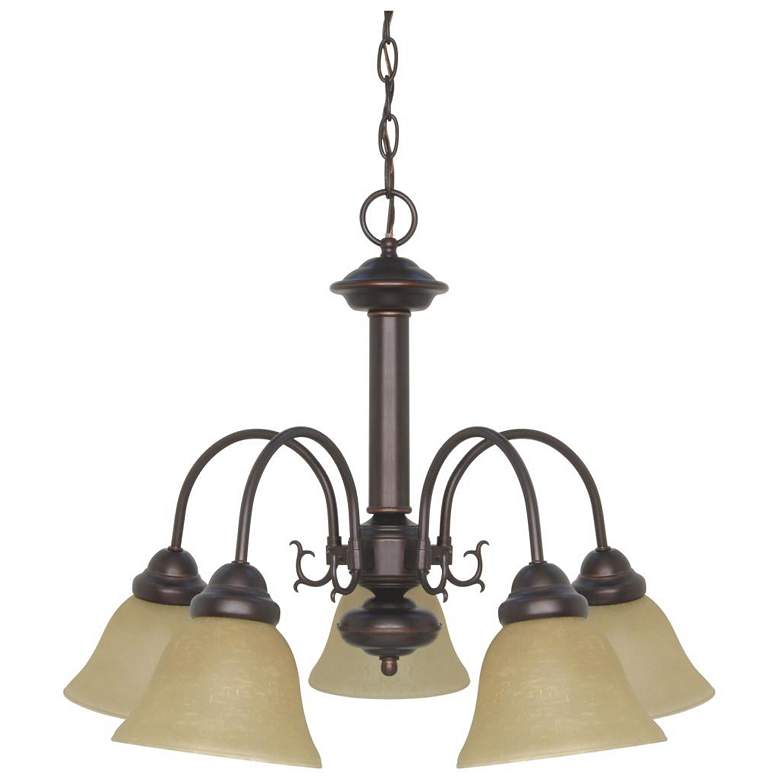 Image 1 Ballerina; 5 Light; 24 in.; Chandelier with Champagne Linen Washed Glass