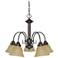 Ballerina; 5 Light; 24 in.; Chandelier with Champagne Linen Washed Glass
