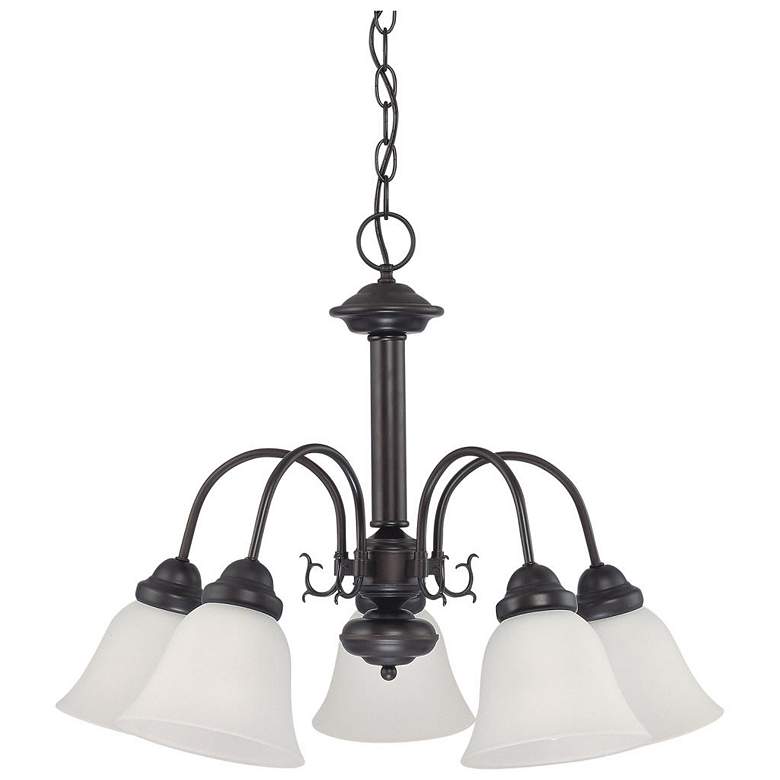 Image 1 Ballerina; 5 Light; 24 in.; Chandelier with Frosted White Glass