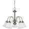 Ballerina; 5 Light; 24 in.; Chandelier with Frosted White Glass