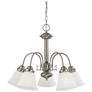 Ballerina; 5 Light; 24 in.; Chandelier with Frosted White Glass
