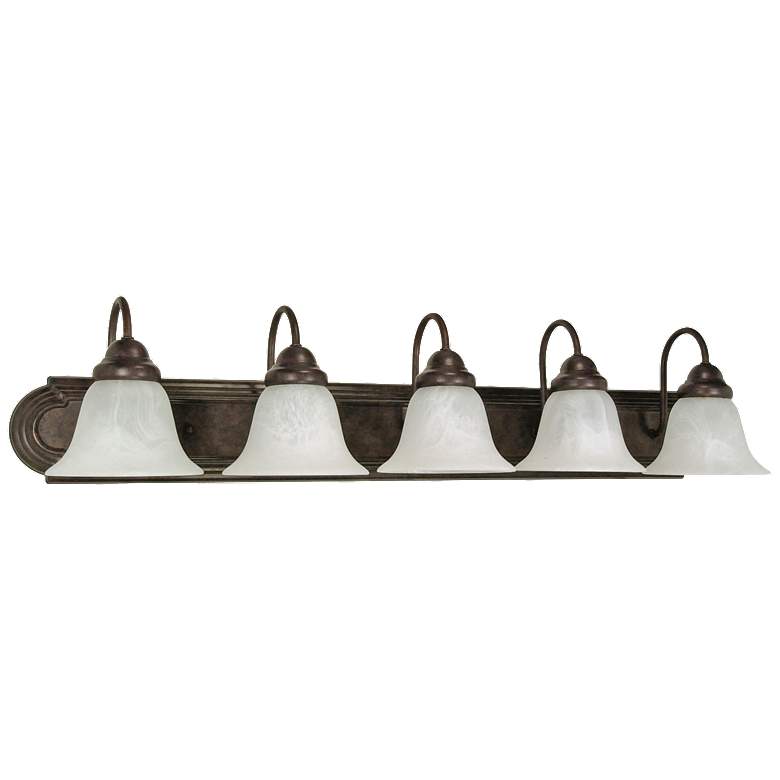 Image 1 Ballerina; 5 Light; 36 in.; Vanity with Alabaster Glass Bell Shades