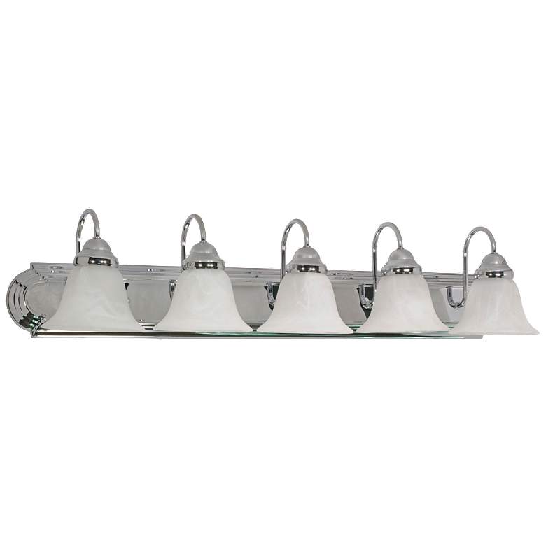 Image 1 Ballerina; 5 Light; 36 in.; Vanity with Alabaster Glass Bell Shades
