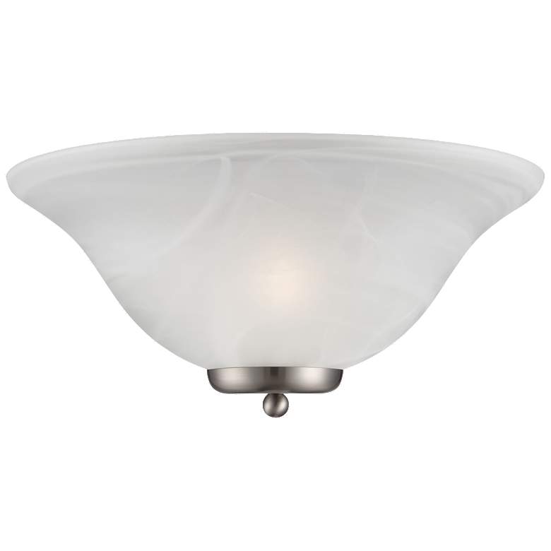 Image 1 Ballerina 7" High Brushed Nickel White Alabaster Wall Sconce