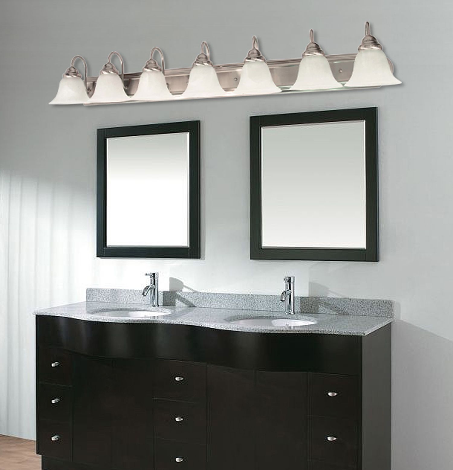 Ballerina; 7 Light; 48 in.; Vanity with Frosted White Glass