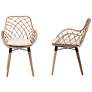 Ballerina Gray-Washed Rattan Wood Dining Chairs Set of 2