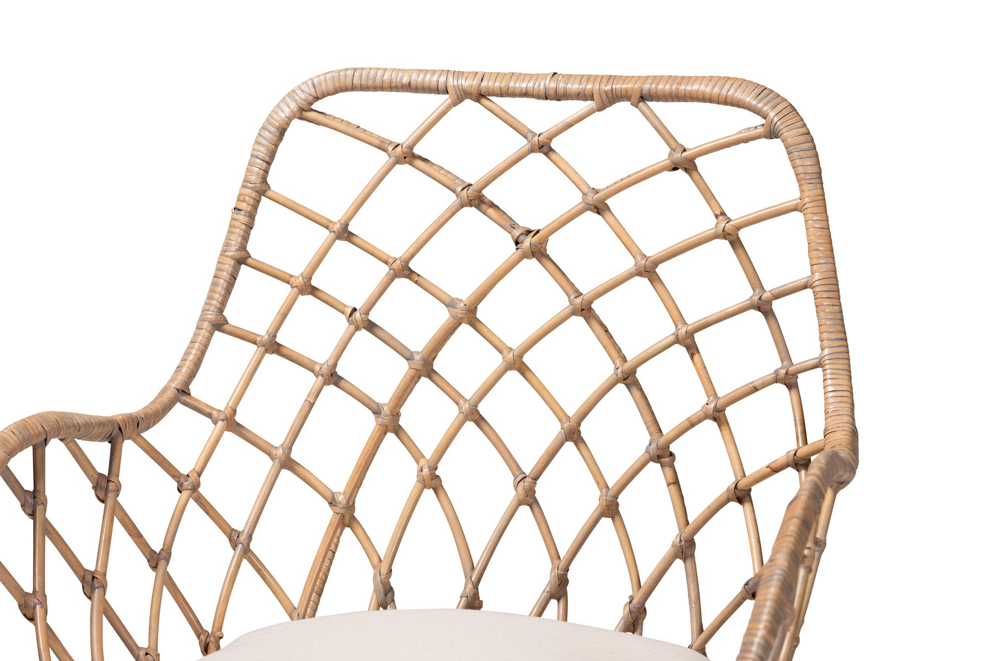 Image 3 Ballerina Graywash Rattan Brown Wood Dining Chairs Set of 2 more views