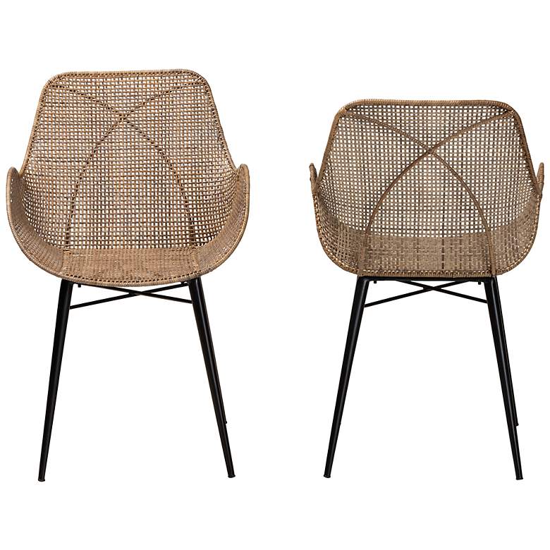 Image 6 Ballerina Graywashed Rattan Dining Chairs Set of 2 more views