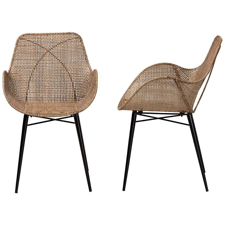 Image 7 Ballerina Graywashed Rattan Dining Chairs Set of 2 more views