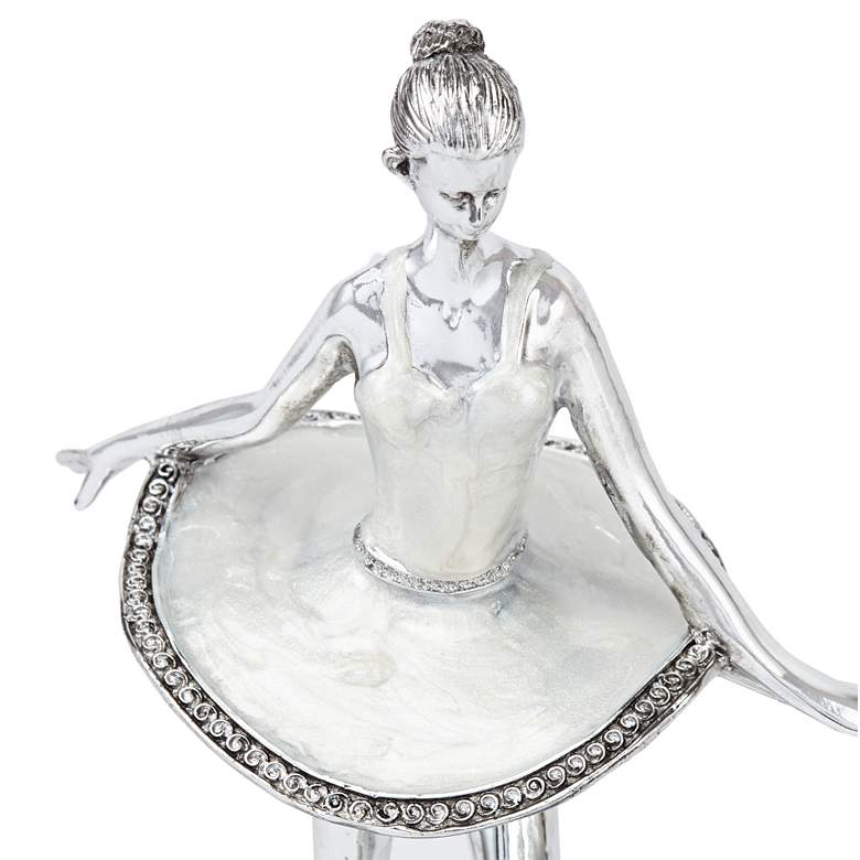 Ballerina Practice 11 1/2&quot; High Silver Sculpture more views
