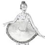Ballerina Practice 11 1/2" High Silver Sculpture